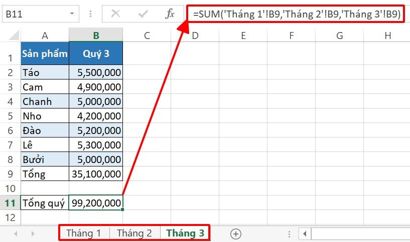 Cách dùng hàm Sum trong Excel để tính tổng kèm ví dụ