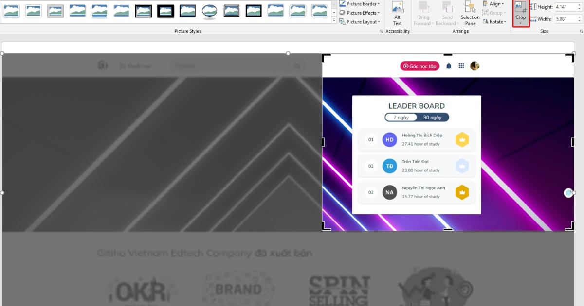 Thực hiện thao tác cắt hình trong Powerpoint dễ hiểu, đơn giản
