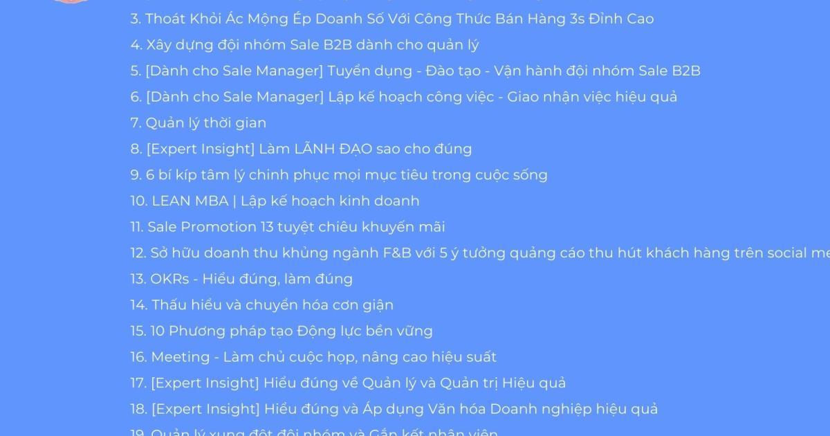 Lộ trình học tập của anh Tiến Anh - Giám đốc Kinh doanh
