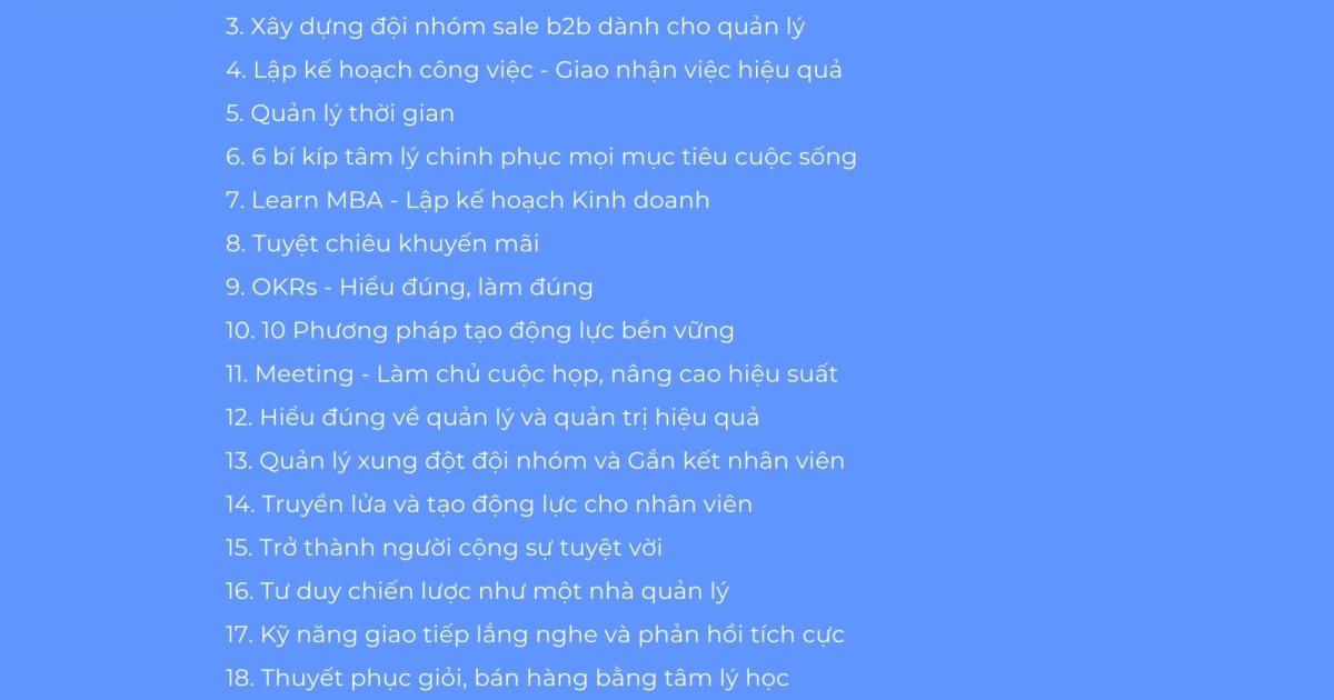Lộ trình học tập của chị Chi - Quản lý bán hàng