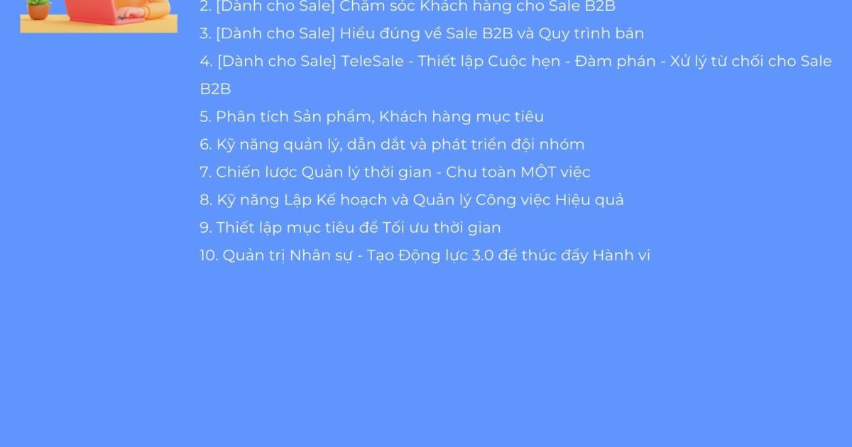 Lộ trình học tập của anh Thành - Quản lý bán hàng