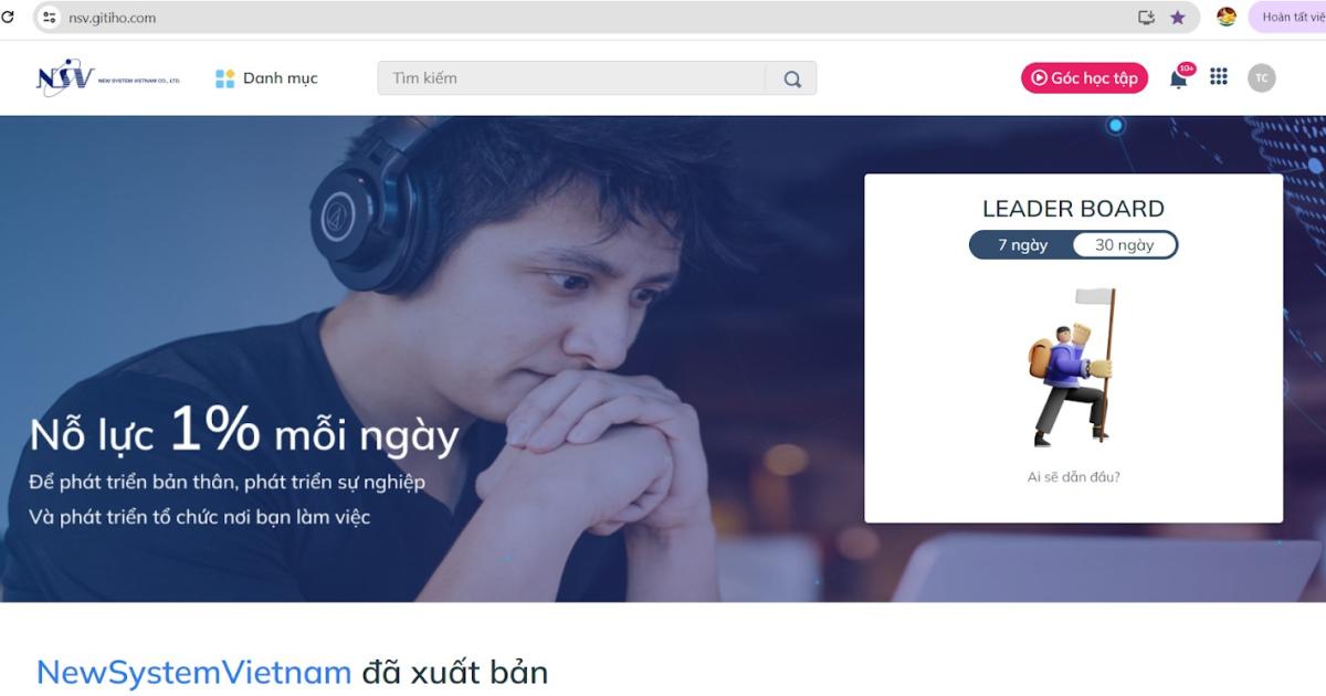Giao diện hệ thống quản lý học tập LMS của New System Viet Nam