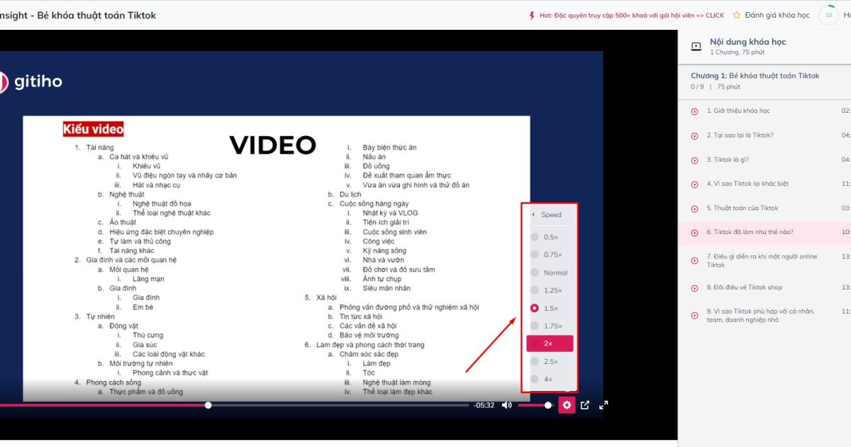 Các khóa học trực tuyến cho phép bạn điều chỉnh tốc độ học tập