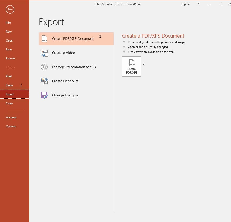 Chọn File → Export để tiến hành chuyển đổi file