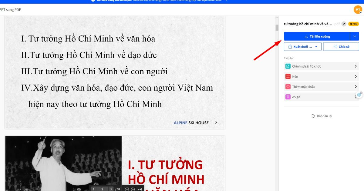 Nhấn “Tải file xuống” để hoàn tất