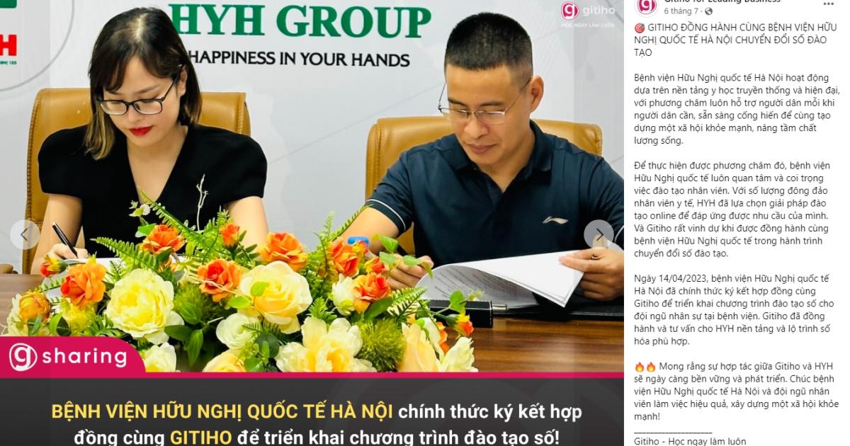 Gitiho đồng hành cùng Bệnh viện Hữu nghị Quốc tế Hà Nội trên hành trình chuyển đổi số hoạt động đào tạo