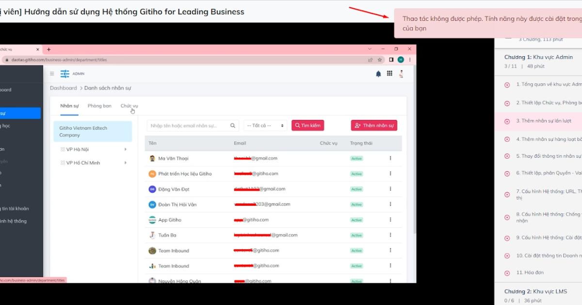 Hệ thống LMS còn có tính năng chống tua nhằm khắc phục nhân viên học chống đối