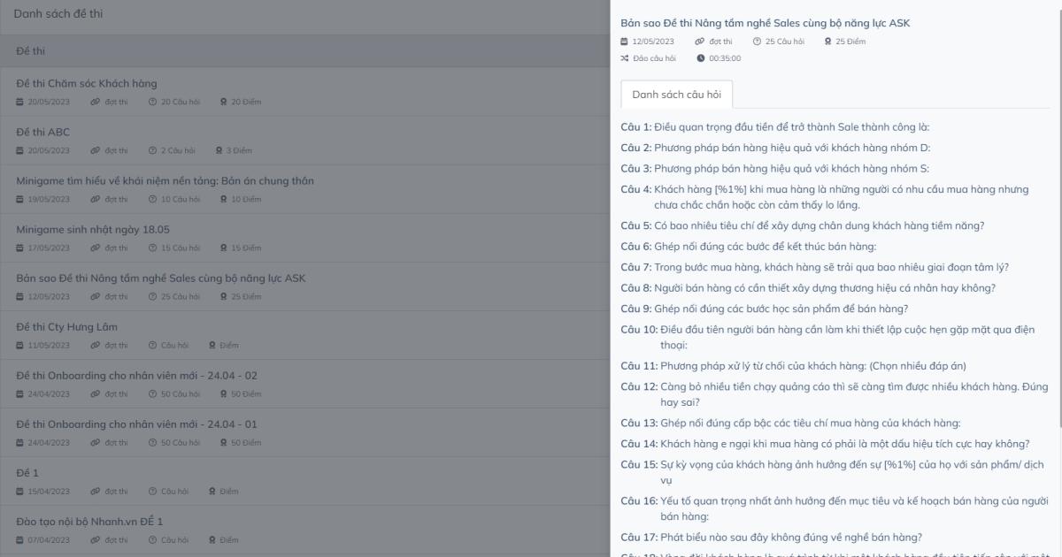 Tạo câu hỏi kiểm tra với hệ thống LMS