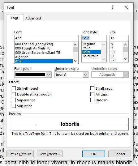 in đậm văn bản trong Word 3