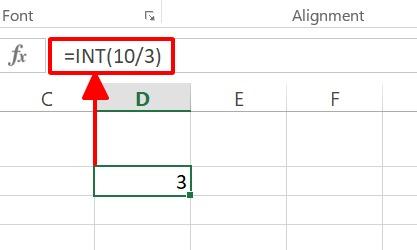 Cách lấy phần nguyên của phép chia