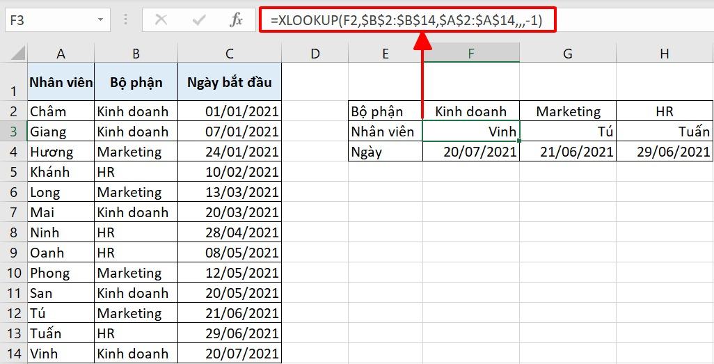 hàm xlookup 2 điều kiện