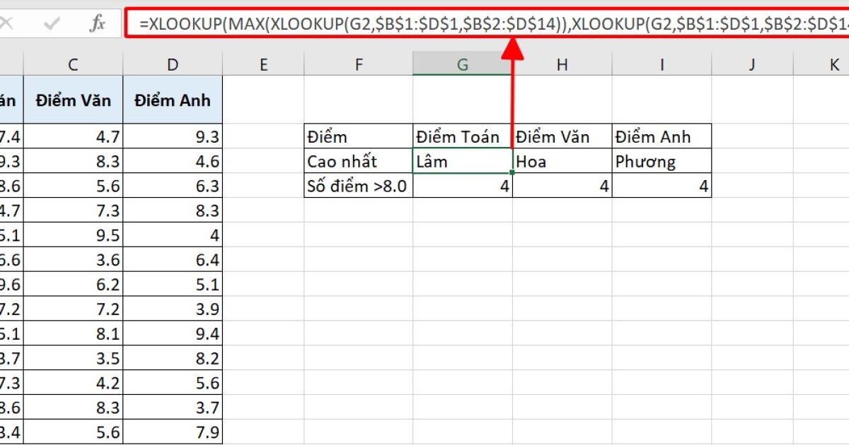 Tìm kiếm với hàm xlookup nhiều điều kiện