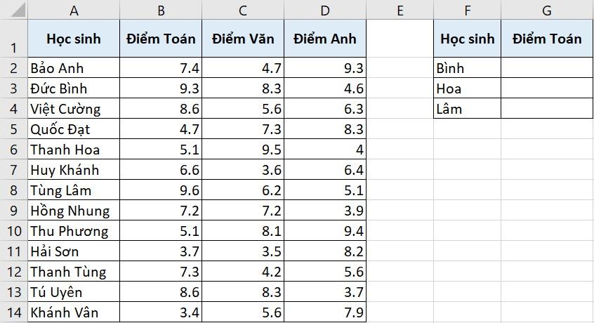Tìm kiếm với ký tự đặc biệt với XLOOKUP