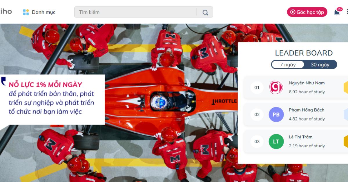 Giao diện hệ thống LMS Gitiho for Leading Business