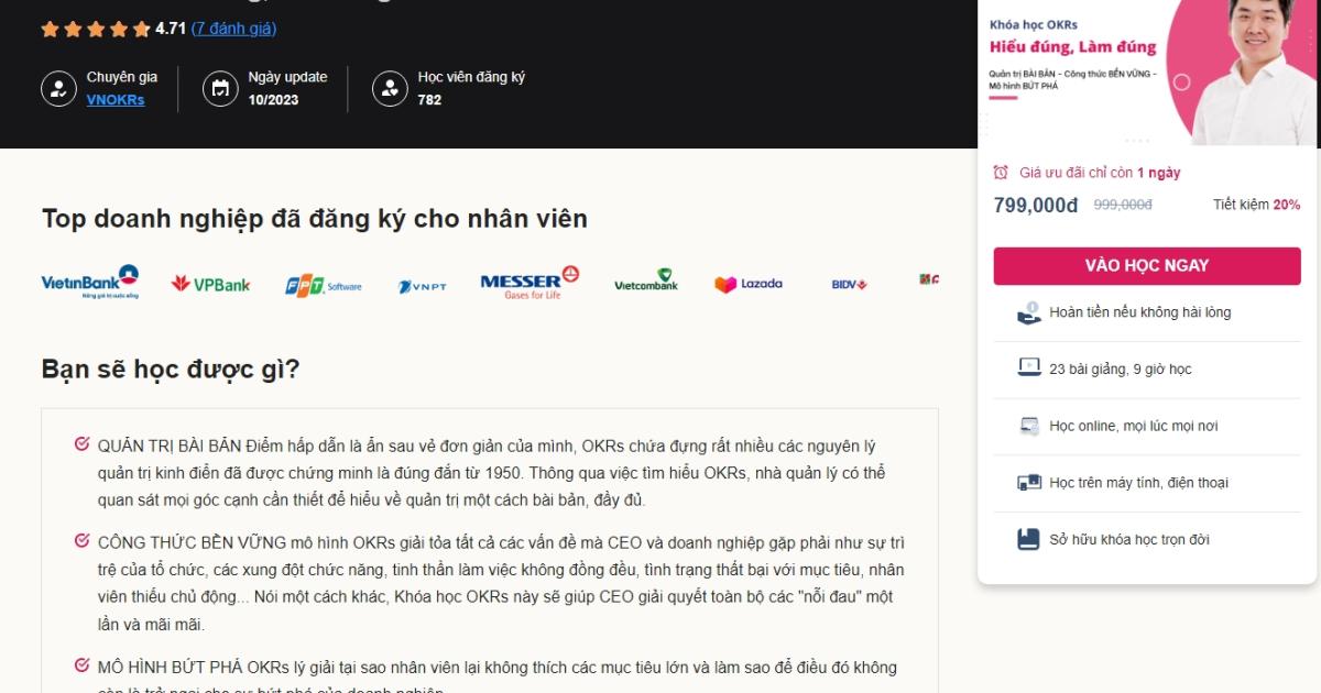 Khóa học OKRs - Hiểu đúng làm đúng
