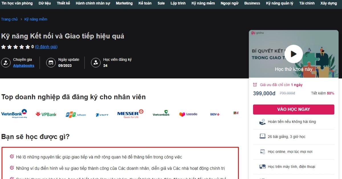 Khóa học kết nối và giao tiếp hiệu quả nhận được rất nhiều phản hồi tích cực từ học viên