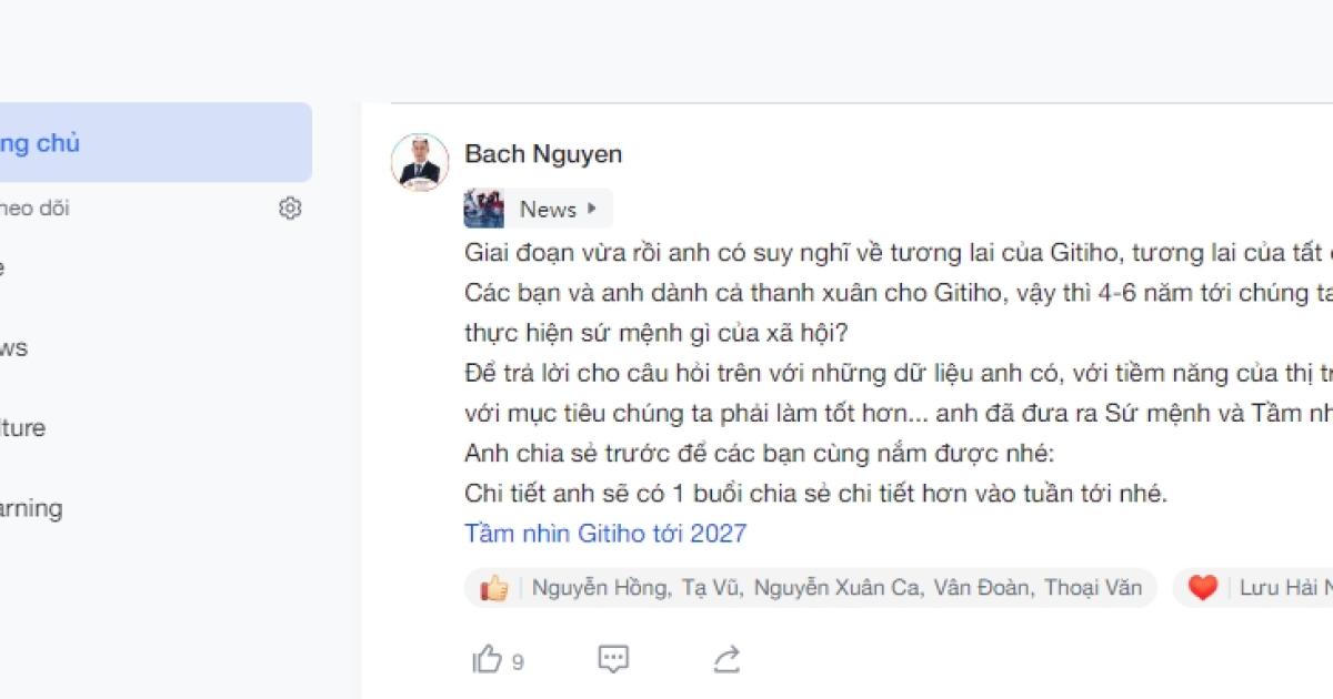 Lãnh đạo chia sẻ về tầm nhìn của công ty trong tương lai