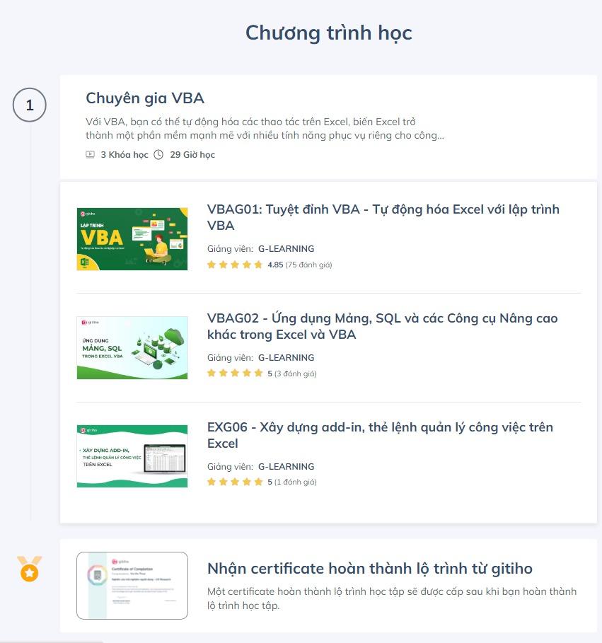 Lộ trình học tập dành cho chuyên gia VBA