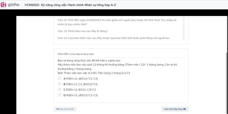 Câu hỏi trong các khóa học giúp người học ôn tập kiến thức cũng như tăng khả năng ghi nhớ về những gì đã được học