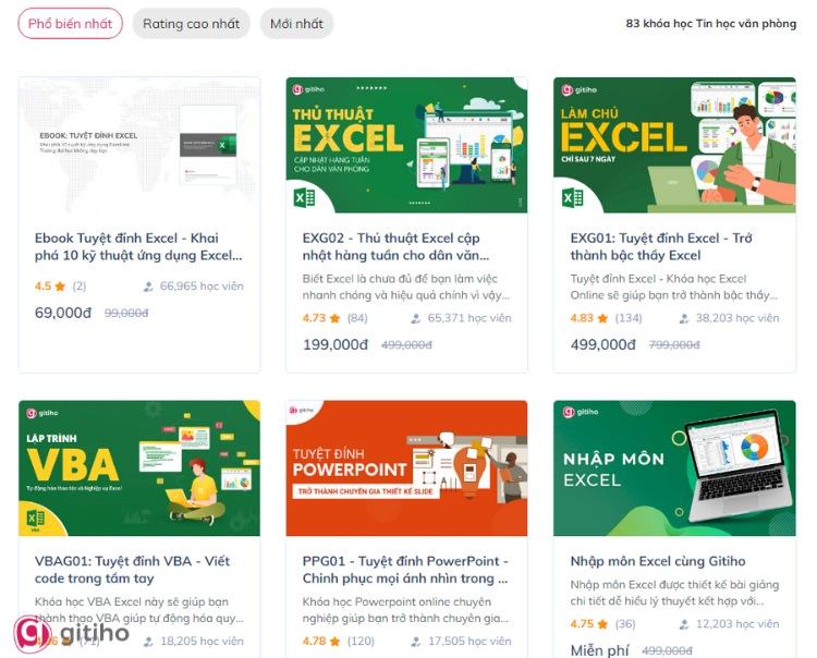 Các khóa học online có mức chi phí hợp lý, phù hợp với hầu hết đối tượng