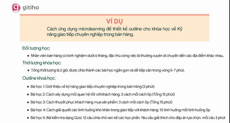 Ví dụ về hình thức học Microlearning