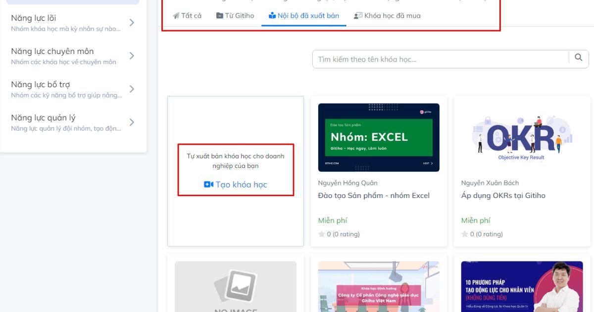 Dễ dàng tải lên các khóa học nội bộ