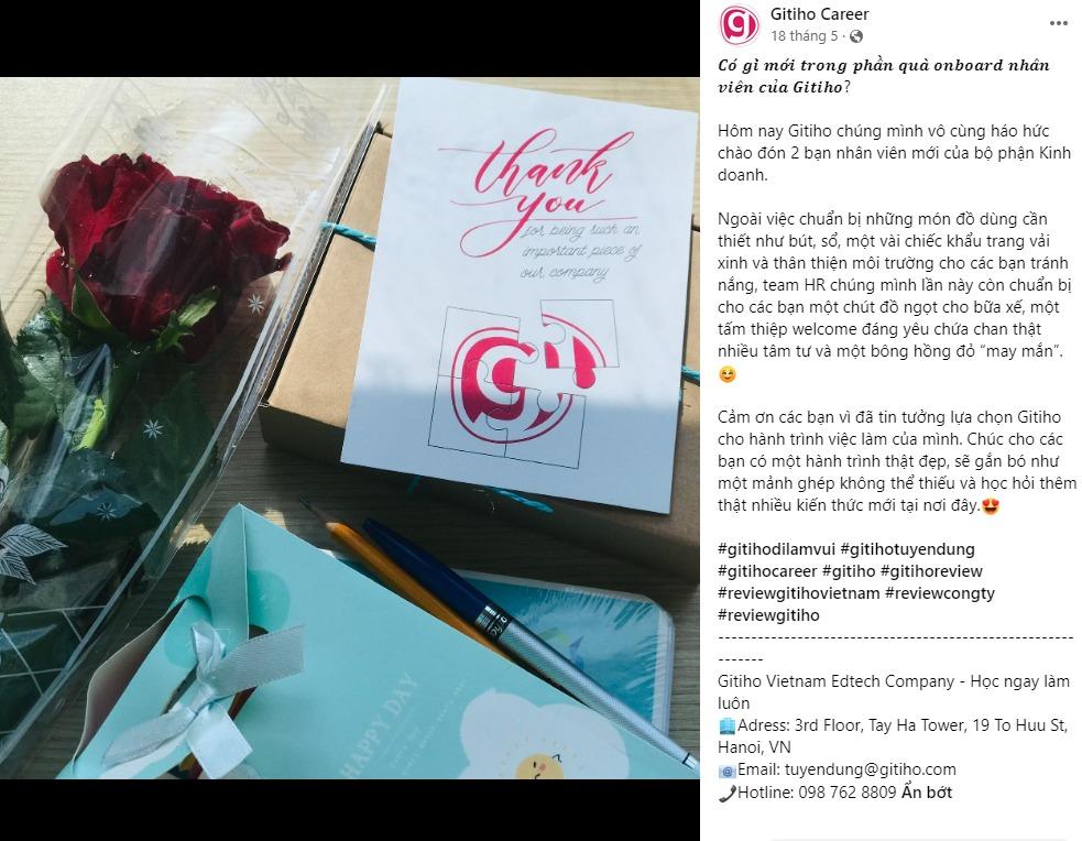 Quà chào mừng nhân viên mới trong ngày đầu tiên làm việc
