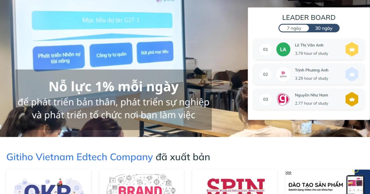 Giao diện hệ thống quản lý học tập LMS