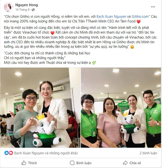 Gitiho kỳ vọng rằng Vinachao sẽ đạt được nhiều thành tựu nhờ sự đầu tư vào con người