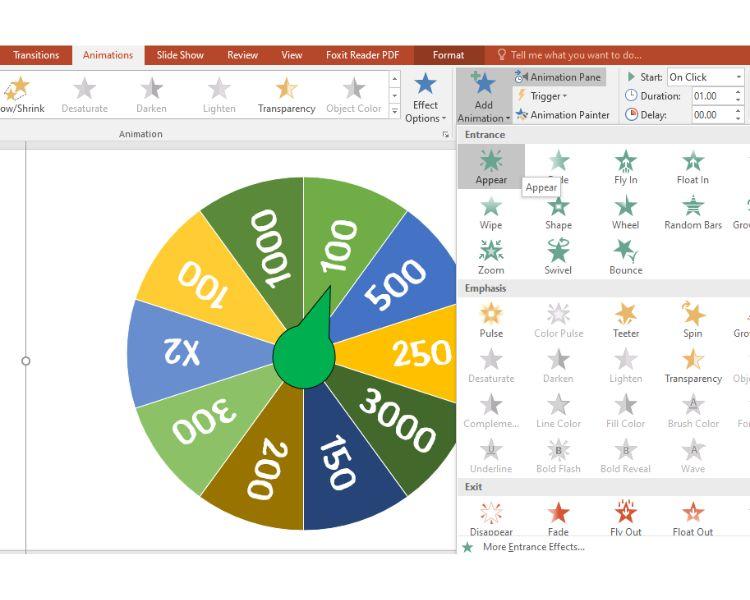 Hướng dẫn cách làm vòng quay may mắn trong Powerpoint