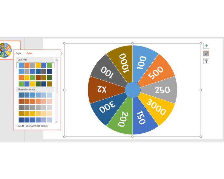 Hướng dẫn cách làm vòng quay may mắn trong Powerpoint