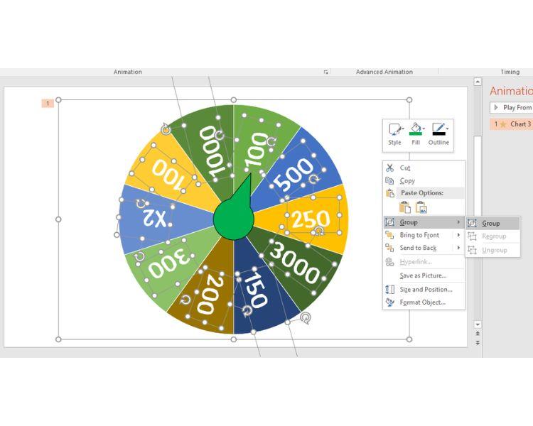 Hướng dẫn cách làm vòng quay may mắn trong Powerpoint