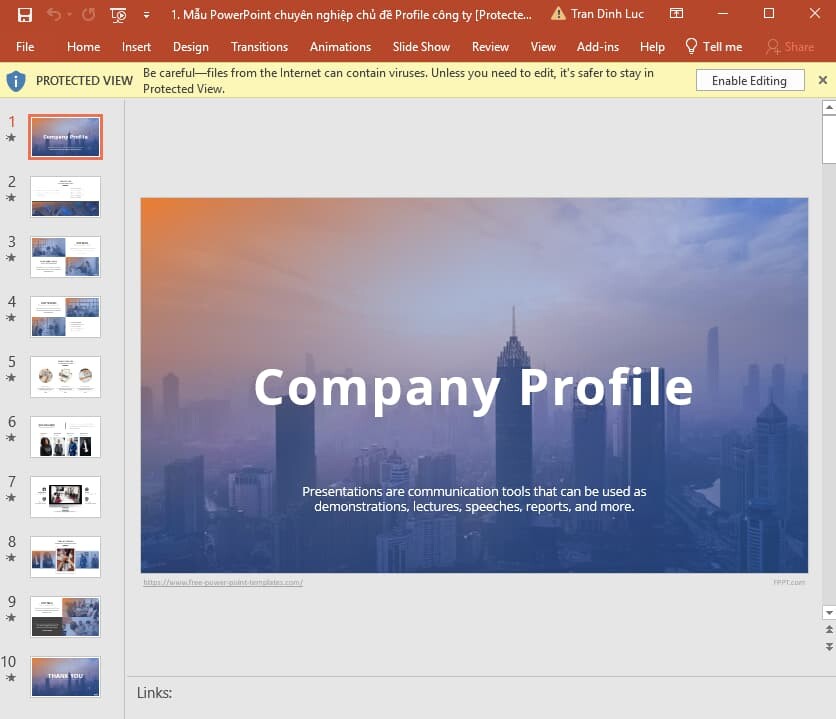 mẫu profile công ty bằng Powerpoint 1