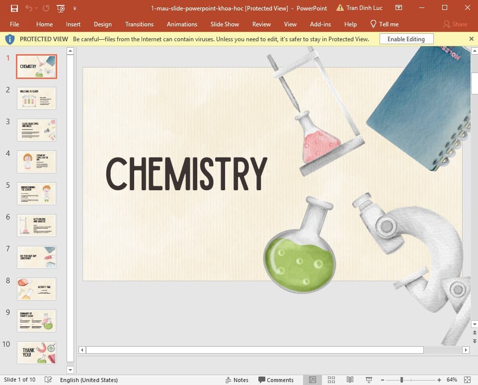 mẫu slide powerpoint đẹp về hóa học 1