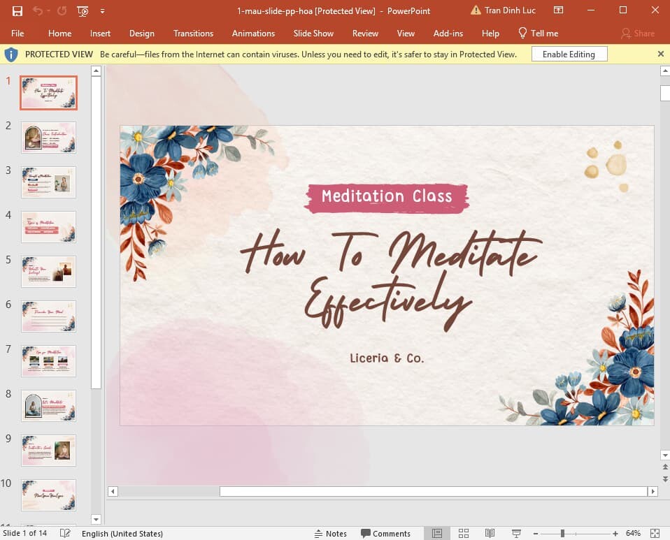 mẫu slide powerpoint hoa 1