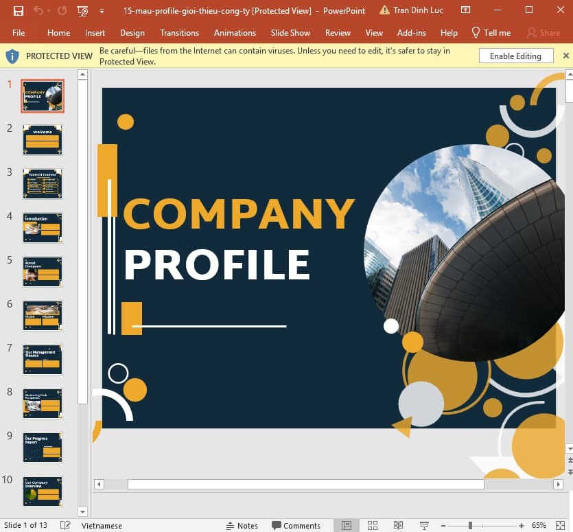 mẫu profile công ty bằng Powerpoint 15