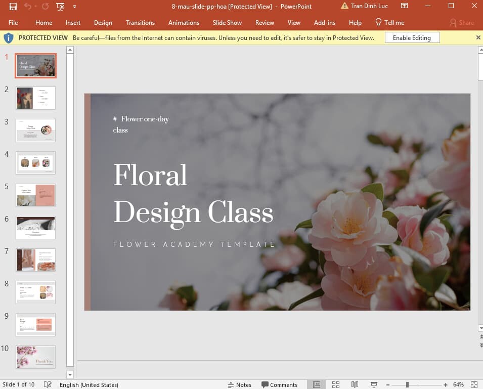 mẫu slide powerpoint hoa 8