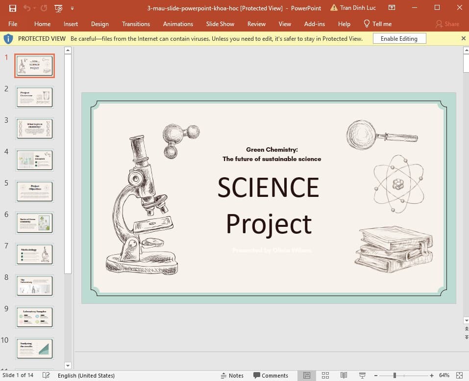 mẫu slide powerpoint đẹp về hóa học 3