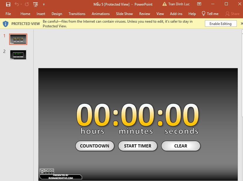Mẫu đồng hồ đếm ngược trong Powerpoint 5