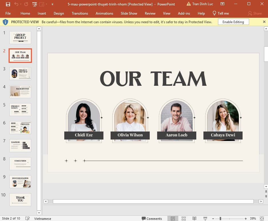 mẫu slide thuyết trình nhóm 10
