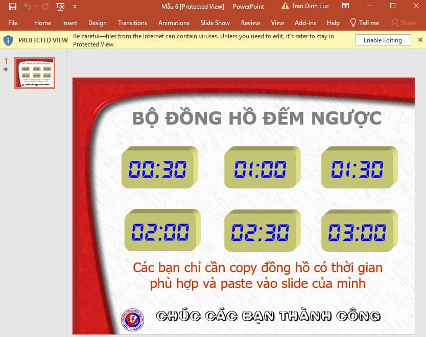 Mẫu đồng hồ đếm ngược trong Powerpoint 6