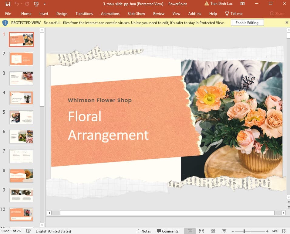 mẫu slide powerpoint hoa 3