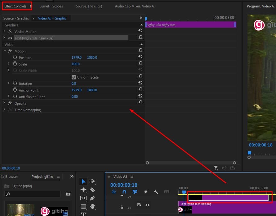 Cách chèn chữ trong Adobe Premiere 5