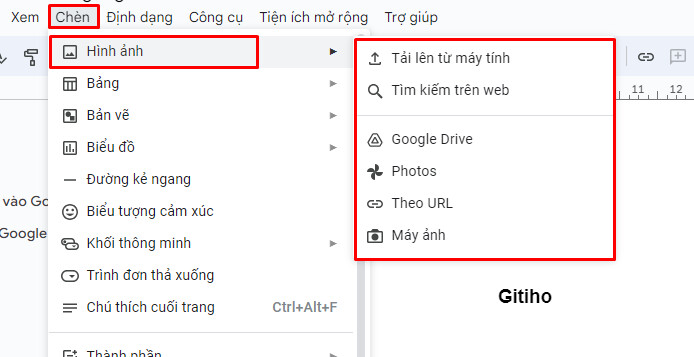 Cách chèn hình ảnh vào Google Docs trên máy tính 1