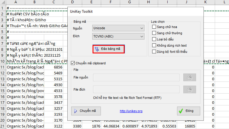 Cách chỉnh lỗi font chữ trong Excel bước 4