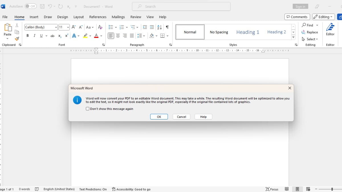 Cách chuyển file PDF sang Word Offline