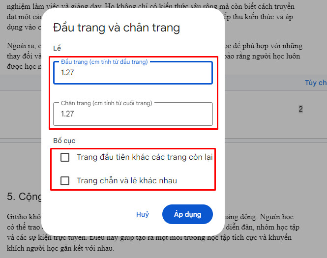 Cách đánh số trang trong Google Doc 5