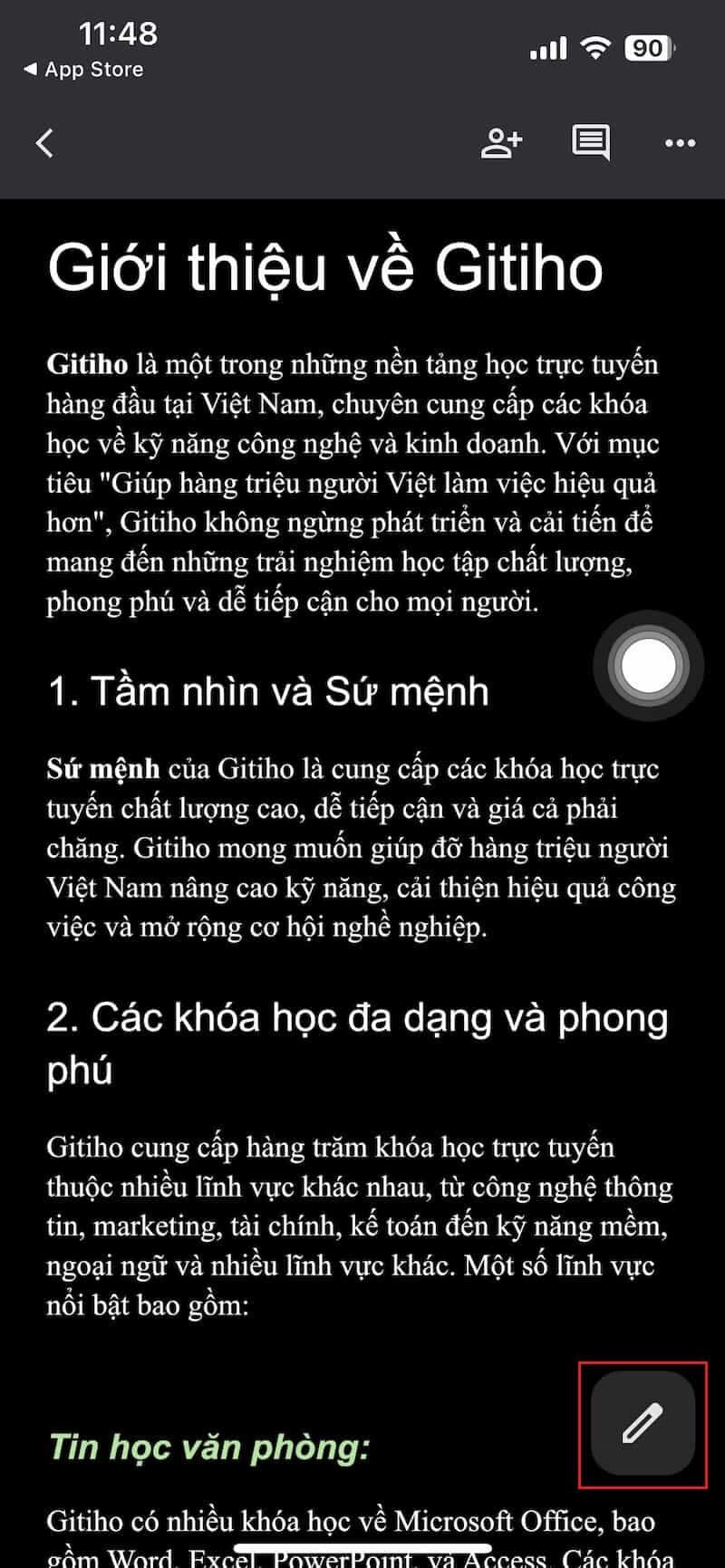 Cách gạch ngang chữ trong Google Doc trên điện thoại 2