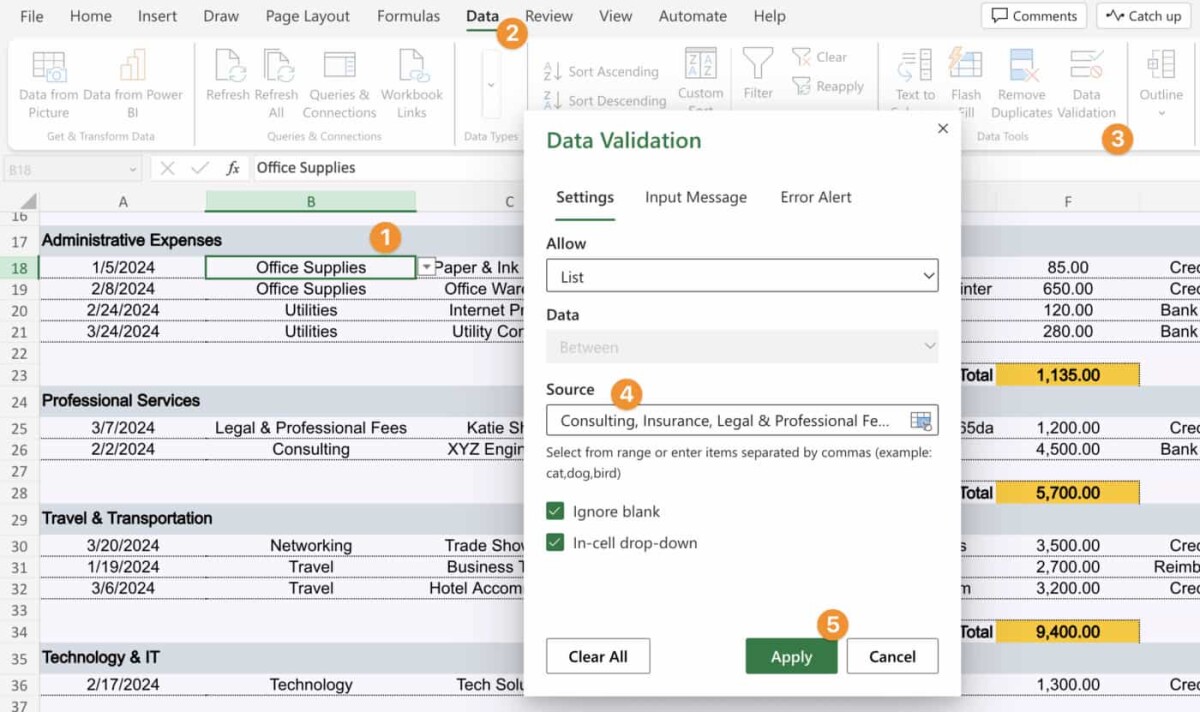 Cách làm báo cáo chi phí kinh doanh trong Excel 3