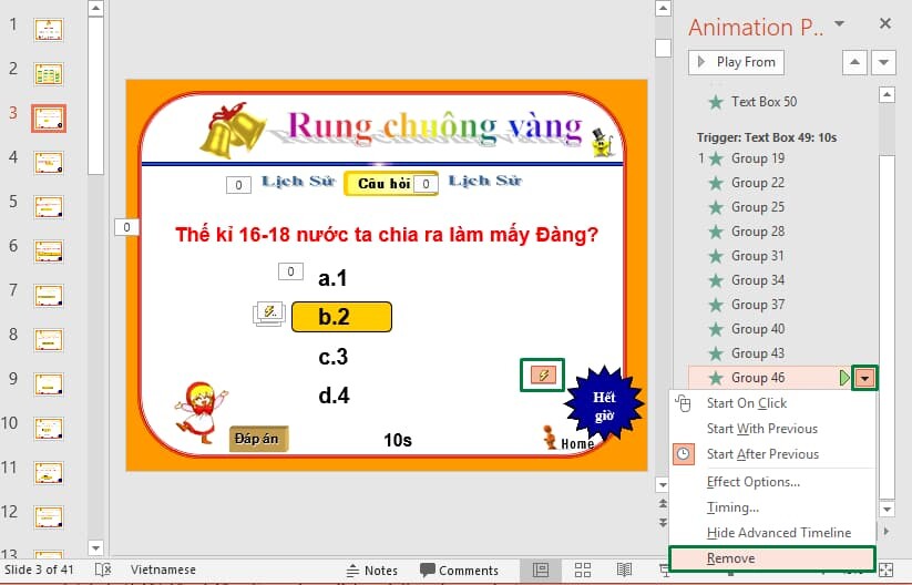 Cách loại bỏ một hiệu ứng động trong Powerpoint 4